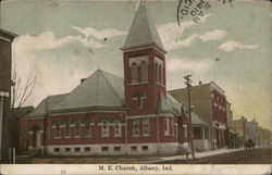 M. E. Church Albany, IN Postcard Postcard Postcard