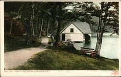Boat House on Echo lake White Mountains, NH Postcard Postcard Postcard