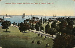 Hampton roads Showing the Harbor and Casino Postcard