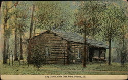 Log Cabin, Glen Oak Park Peoria, IL Postcard Postcard Postcard