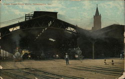Union Depot Train Sheds Postcard