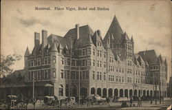 Place Viger, Hotel and Station Postcard