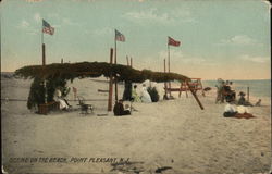 Scene on the Beach Point PLeasant, NJ Postcard Postcard Postcard