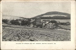 View of Village and Mt. Ararat, Wayne County, Pa. Postcard