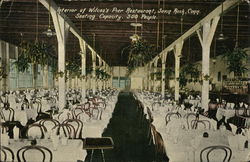 Inerior of Wilcox's Pier Restaurant Postcard