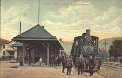 "Arrived on Time" O. & W. R. R. Station Postcard