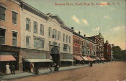 Business Block, North Main St. Postcard