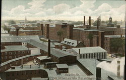 Birdseye View Saco and Pette Shops and Pepperell Mills Postcard