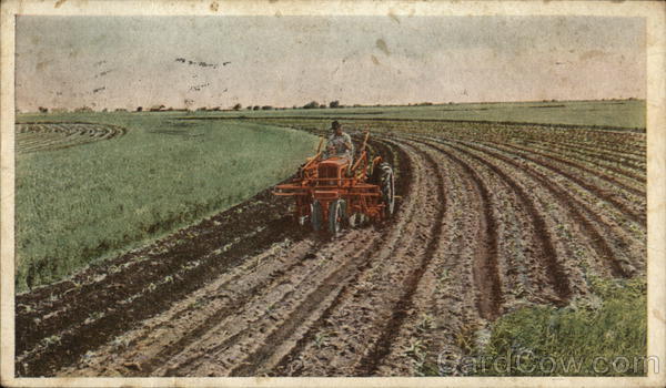 Allis-Chalmers Tractor Plowing a Field Advertising