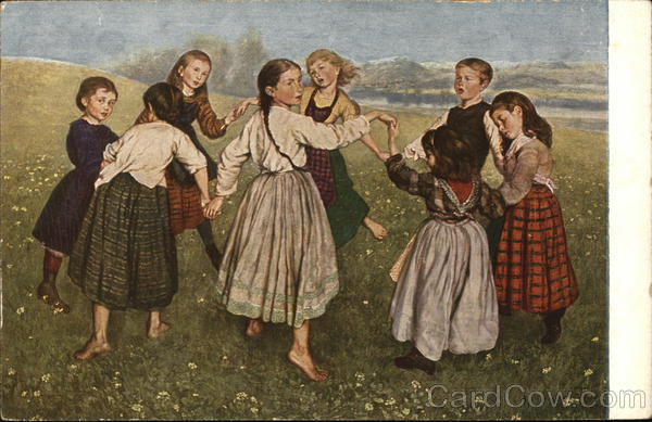 Children holding hands Hans Thoma