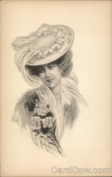 Portrait of Woman with Carnations Women