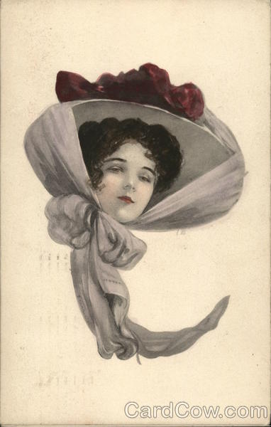 Portrait of Woman With Hat Tied On Women