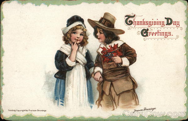 Thanksgiving Day Greetings Frances Brundage Pilgrims