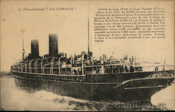 La Transatlantique La Lorraine Steamers