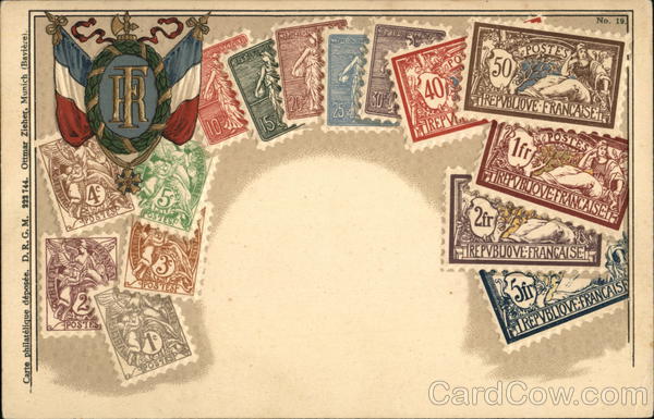 Carte Philatelique Deposee Stamp Postcards