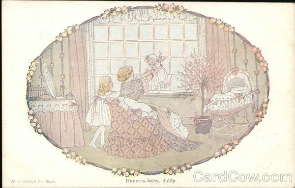 Mother holding baby with girl watching H. Willebeek Le Maire