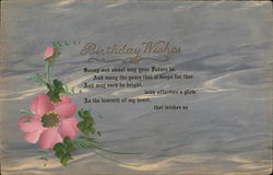 Birthday Wishes - pink flor on grey background Birthday Wishes - pink flor on grey background