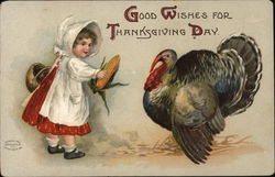 Good Wishes for Thanksgiving Day Children Postcard Postcard Postcard