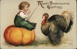 Hearty Thanksgiving Greetings Children Postcard Postcard Postcard
