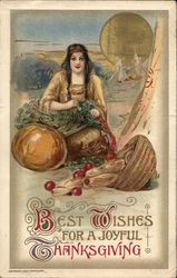 Best Wishes for a Joyful Thanksgiving Indians Postcard Postcard Postcard