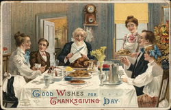 Good Wishes for Thanksgiving Day Family Postcard Postcard Postcard