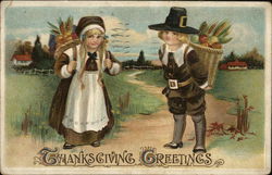 Thanksgiving Greetings Children Postcard Postcard Postcard