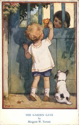 The Garden Gate Children Postcard Postcard