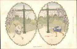 Lucky Locket Girls Postcard Postcard