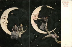 Spooning In the Moon Moons Postcard Postcard Postcard