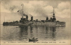 Le Cuirasse " LEON GAMBETTA" coule dans l'Adriatique (avril 1913) Postcard