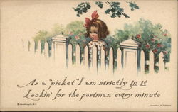 Little Girl at Fence Postcard