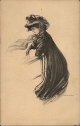 Drawing of Woman in Wind Drawing of Woman in Wind