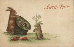 Easter Greeting With Bunnies Postcard Postcard Postcard
