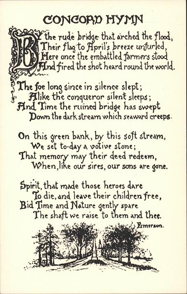 Concord Hymn - By Ralph Waldo Emerson Poems & Poets