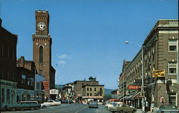 Main Street and Shopping Center Bellows Falls Vermont