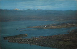 Aerial View of Town Anacortes, WA Postcard Postcard Postcard