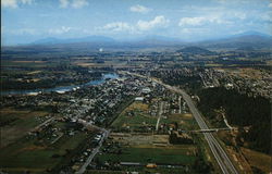 Aerial View of Town Mount Vernon, WA Postcard Postcard Postcard