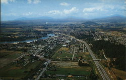 Aerial View of Town Postcard