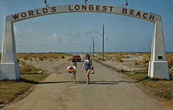 World's Longest Beach Sign Postcard