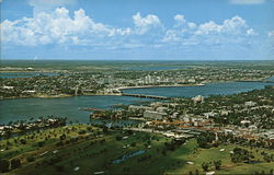 Panoramic view of Palm Beaches Florida Postcard Postcard Postcard