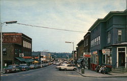 Main Street and Shopping Center Postcard