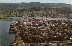 Aerial View of Town Postcard