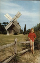 View of Windmill, Cape Cod Postcard