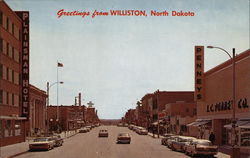 Main Street Williston, ND Postcard Postcard Postcard