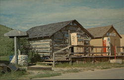 Log Cabin, "Frontier Village" Postcard