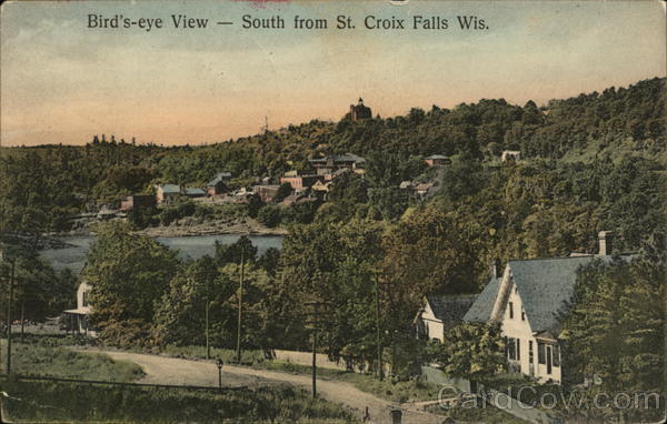 Bird's Eye View - South From St. Croix Falls Wisconsin