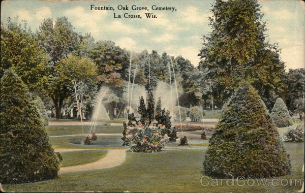 Fountain at Oak Grove Cemetery La Crosse Wisconsin