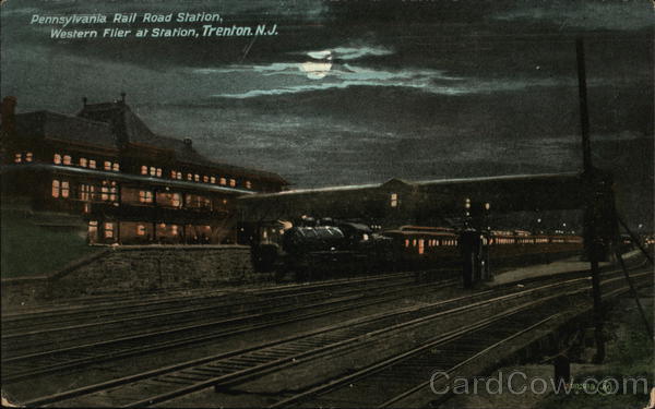 Pennsylvania Rail Road Station - Western Flier at Station Trenton New Jersey