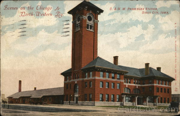 C. B. & Q. Passenger Station Sioux City Iowa