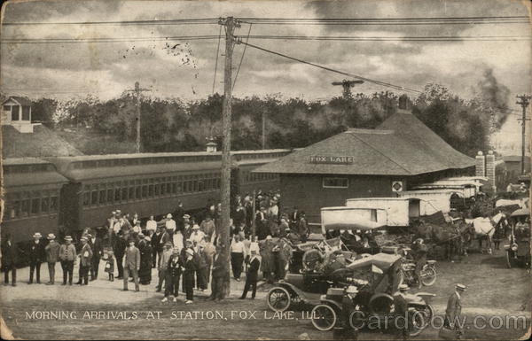 Morning Arrivals at Station Fox Lake Illinois